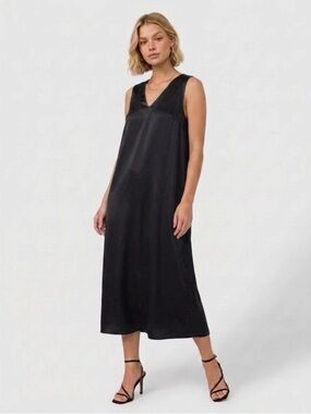 Marina Rinaldi V-Neck DECISIVO Midi Black Dress Plus Size 18 MSRP $515
